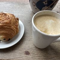 Pan au chocolate and soy lattee  at Cafe Kino in Bristol