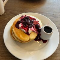 Berry compote pancakes at Cafe Kino in Bristol