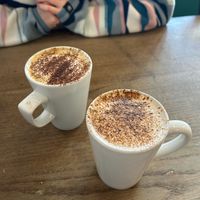 Soya chai latte and cappuccino at Cafe Kino in Bristol