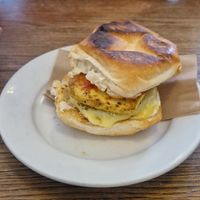 Burger muffin at Cafe Kino in Bristol