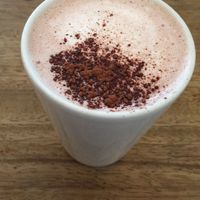 Almond milk hot chocolate with chai spice at Cafe Kino in Bristol