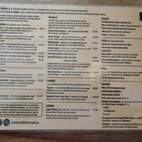 Menu at Cafe Kino in Bristol