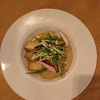 Rice noodles with tofu at Dobre Bistro in Kosice