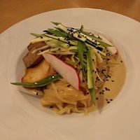 Rice noodles with tofu at Dobre Bistro in Kosice