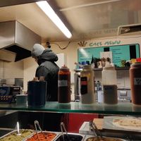 the wagon cook station at Falafel King Food Cart in Bristol