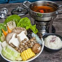 Vegan mushroom shabu set at Arashi Shabu Shabu in Penang