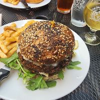 Veggie burger with vegan cheese and vegan aoli at The Dancing Fox in Lodi