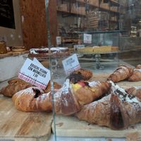 Vegan pastries on the left - delicious! at Panini Durini - Magenta in Milan