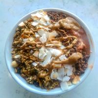 cacao smoothie bowl at Juice Warrior in Edinburgh