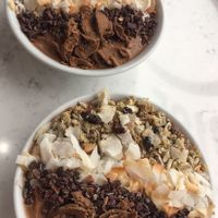 chocolate smoothie bowls at juice warrior  at Juice Warrior in Edinburgh