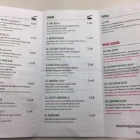 Speisekarte at Soya in Berlin