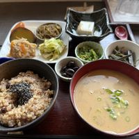 My all vegan set plate, 1650 yen unless you upgrade to larger rice    at Aisunao in Naoshima