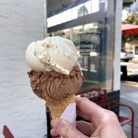 Chocolate Orange Chip and Vanilla = lovely combination:) at Mr. Dewie's Cashew Creamery in Albany