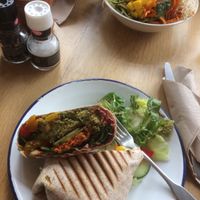 Falafel wrap and tempeh bowl. at Oogst in Alkmaar