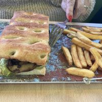 Focaccia de Portobello  at La Huella Vegana in Rivas-vaciamadrid