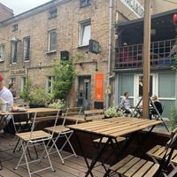 outdoor sitting area at Falla - Wawrzyniaka in Poznan