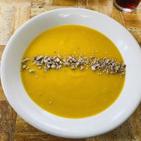 Pumpkin soup  at La Bio Cafetta in Lima