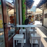 Outside at Falafel in Sarajevo