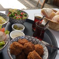 Meal for 2. Changed the salad to make it vegan. at Falafel in Sarajevo