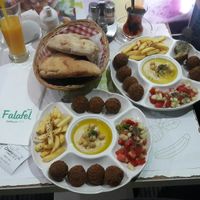 Meal deal at Falafel, fresh orange juice and tea at Falafel in Sarajevo