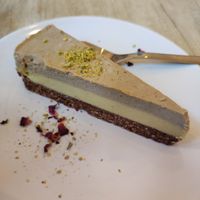 Raw Caramel Cake with Agave Syrup at Vyro Raw & Vegan Bistro in Bucharest