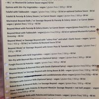 Parts of the menu at Vyro Raw & Vegan Bistro in Bucharest