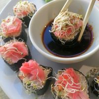 Delicious raw vegan sushi at Vyro Raw & Vegan Bistro in Bucharest
