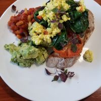 The Big Vege breakfast with scrambled tofu ~ It was great. at Replenish Cafe in Timaru