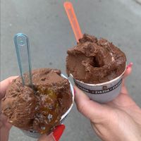 Vegan sacher ice cream at Zvezda's Ice Cream in Ljubljana