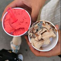 Strawberry and hazelnut at Zvezda's Ice Cream in Ljubljana