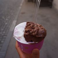 Chocolate and vanilla  at Zvezda's Ice Cream in Ljubljana