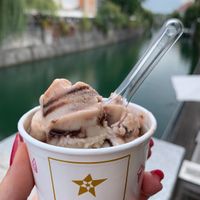 Hazelnut-chocolate ice cream at Zvezda's Ice Cream in Ljubljana