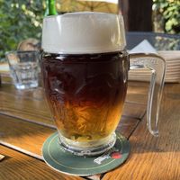 Draught beer half-half  at Restaurace V Ruthardce in Kutna Hora