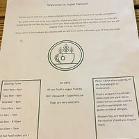 Menu  at Super Natural Newcastle in Newcastle Upon Tyne