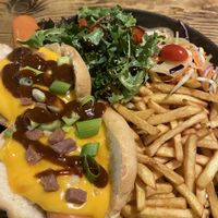 Gf dog and chips   at Super Natural Newcastle in Newcastle Upon Tyne