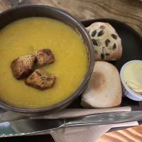 Carrot and lentil soup  at Super Natural Newcastle in Newcastle Upon Tyne