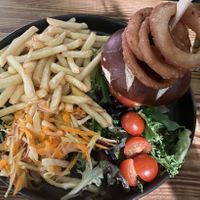 American style cheeseburger   at Super Natural Newcastle in Newcastle Upon Tyne