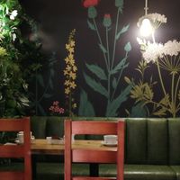 Beautiful wildflower wall art #Veganuary at Super Natural Newcastle in Newcastle Upon Tyne