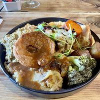 Gluten free version of Sunday lunch   at Super Natural Newcastle in Newcastle Upon Tyne