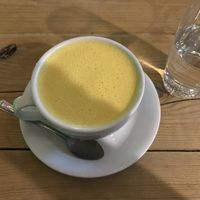 Amazing oat turmeric latte   at Super Natural Newcastle in Newcastle Upon Tyne