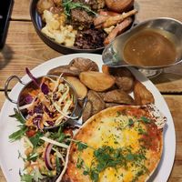 A lasagne and a Christmas nut roast at Super Natural Newcastle in Newcastle Upon Tyne