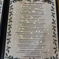 The Christmas dinner menu! (sorry about the reflections )  at Super Natural Newcastle in Newcastle Upon Tyne