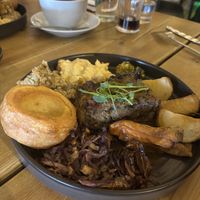 The wild garlic and chestnut roastt  at Super Natural Newcastle in Newcastle Upon Tyne