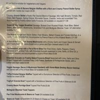 Brunch menu Dec 2024  at Super Natural Newcastle in Newcastle Upon Tyne