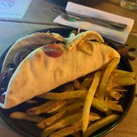 Shawarma and chips  at Super Natural Newcastle in Newcastle Upon Tyne