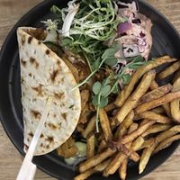 Turkish doner kebab & fries  at Super Natural Newcastle in Newcastle Upon Tyne