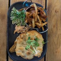 Chicken and stuffing at Super Natural Newcastle in Newcastle Upon Tyne