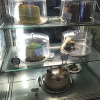 Cake display at Super Natural Newcastle in Newcastle Upon Tyne