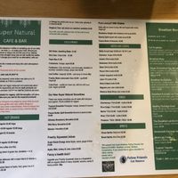 Menu at Super Natural Newcastle in Newcastle Upon Tyne