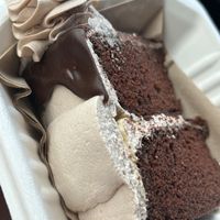 Chocolate and salted caramel cake   at Ice Shack in Manchester
